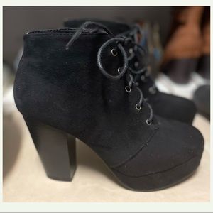 Black suede booties